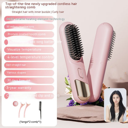 Portable Wireless Straight Comb for Hair Care