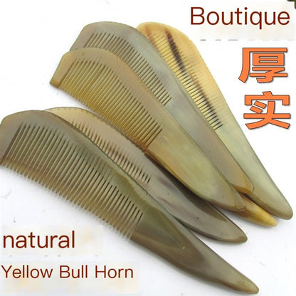 Thick Natural Horn Hair Comb with Massage Head